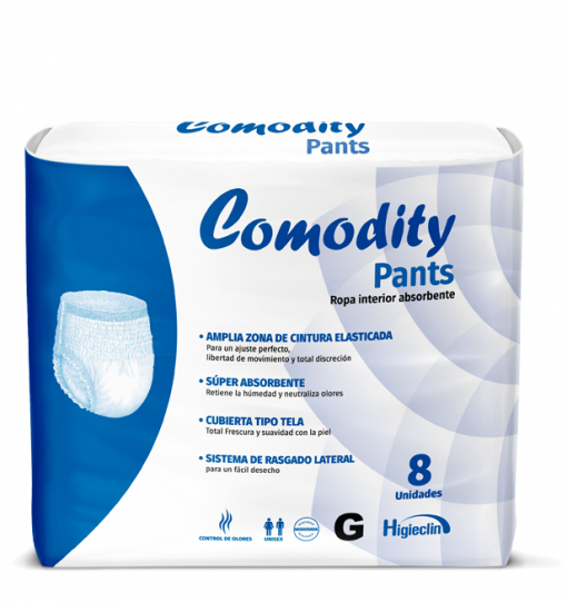 Los Comodity Pants G desechables para adultos mayores, personas con movilidad limitada y con incontinencia. combina comodidad, practicidad en el día a día