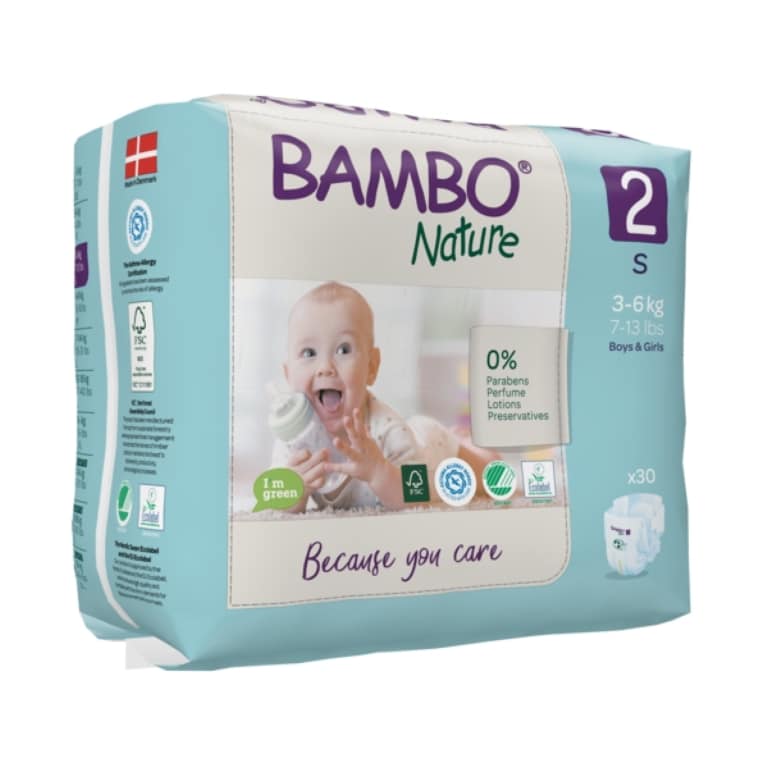Pañal Bebé BAMBO N°2 30 unidades, de 3 A 6 kg.