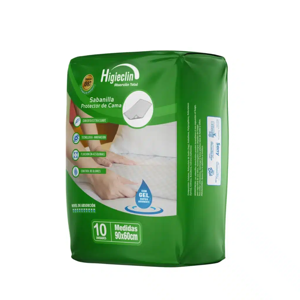 Sabanilla Higieclin Gel Súper Absorbente 10 unidades