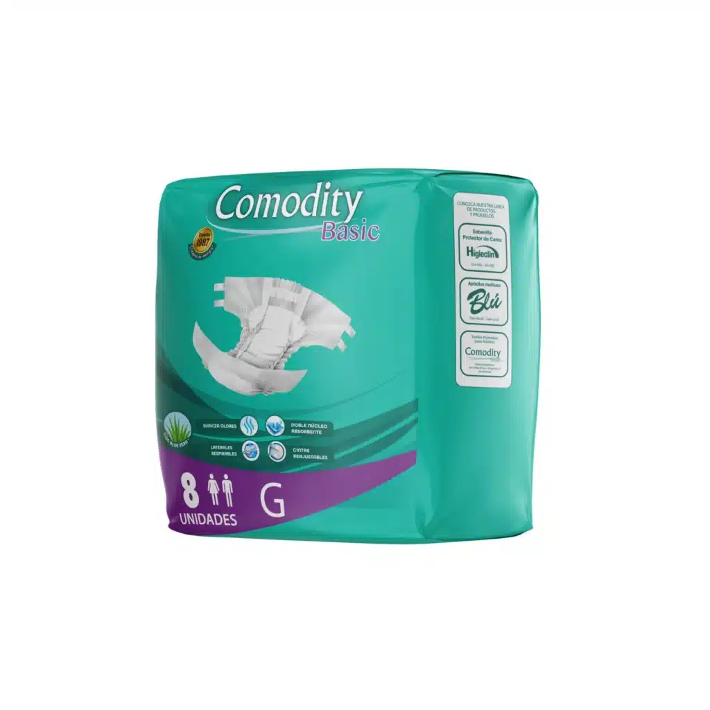 Pañales para adultos Comodity Basic Grande x 8 unidades