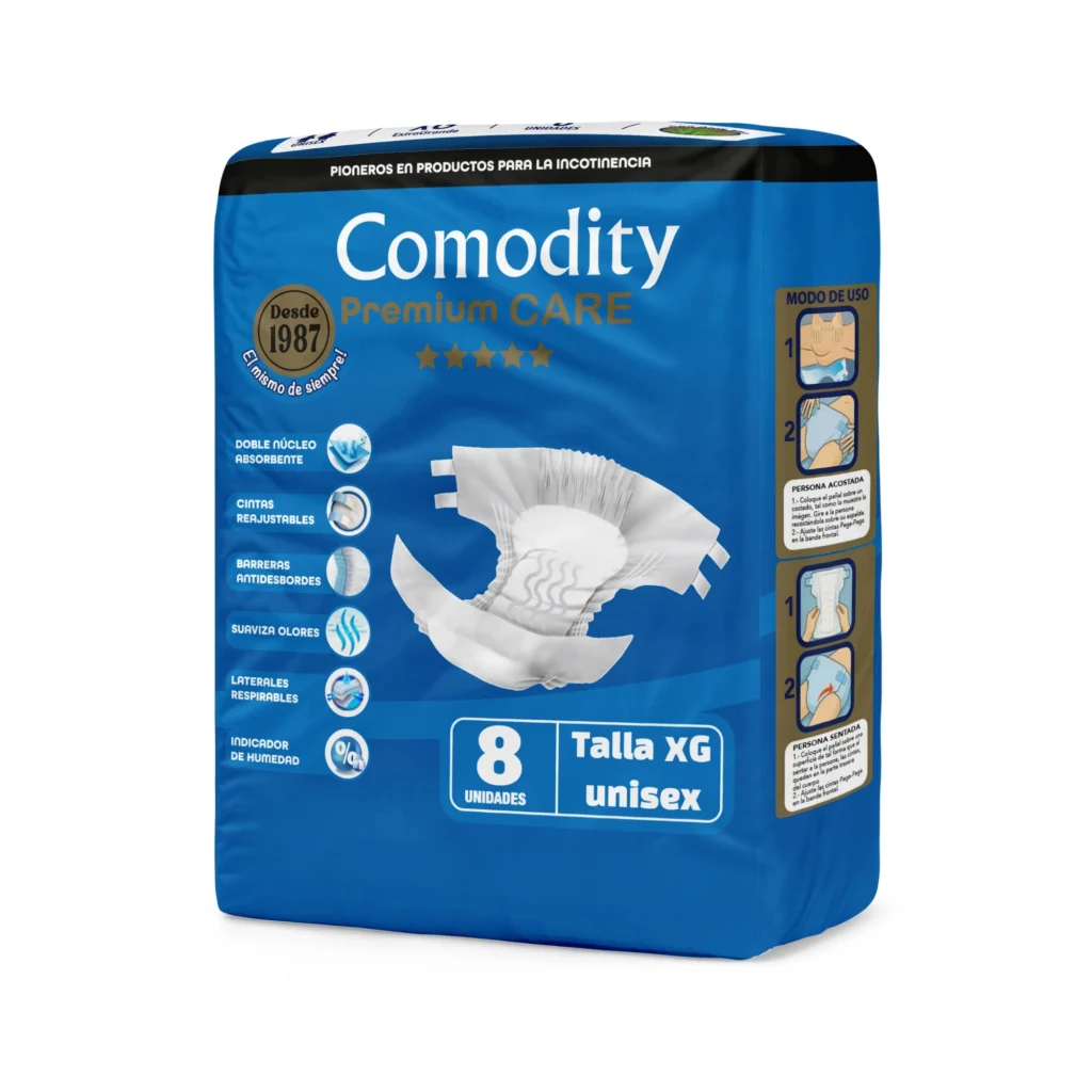 Pañales para adultos Comodity Premium Extra Grande x 8 unidades