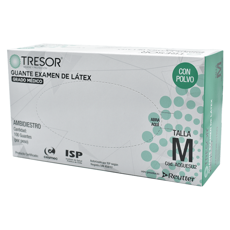 Guantes Desechables de Látex para Procedimientos Tresor talla S x 100 unidades