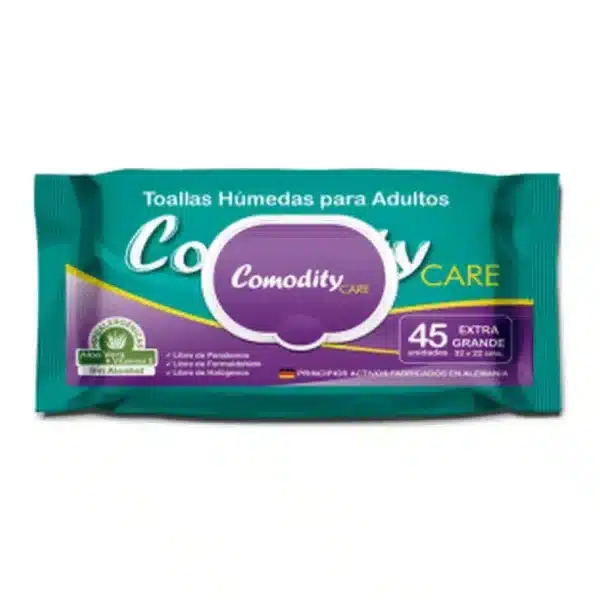 Toallas Húmedas Extra Grandes Comodity Care 45 unidades