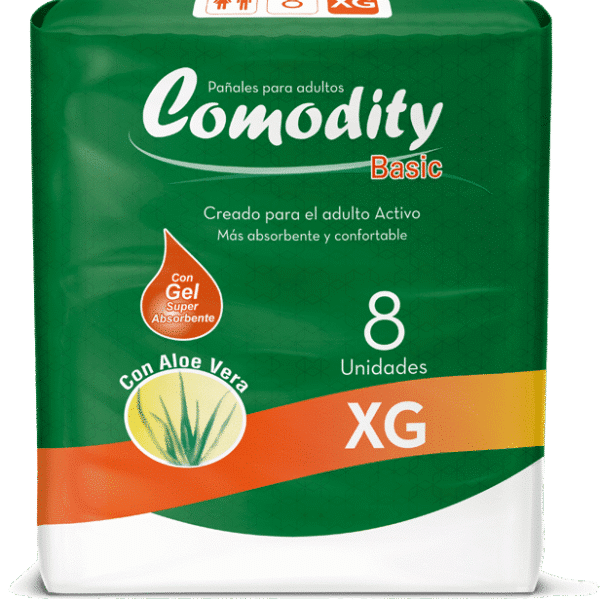 Pañales adultos Comodity Basic Extra Grande x 8 unidades