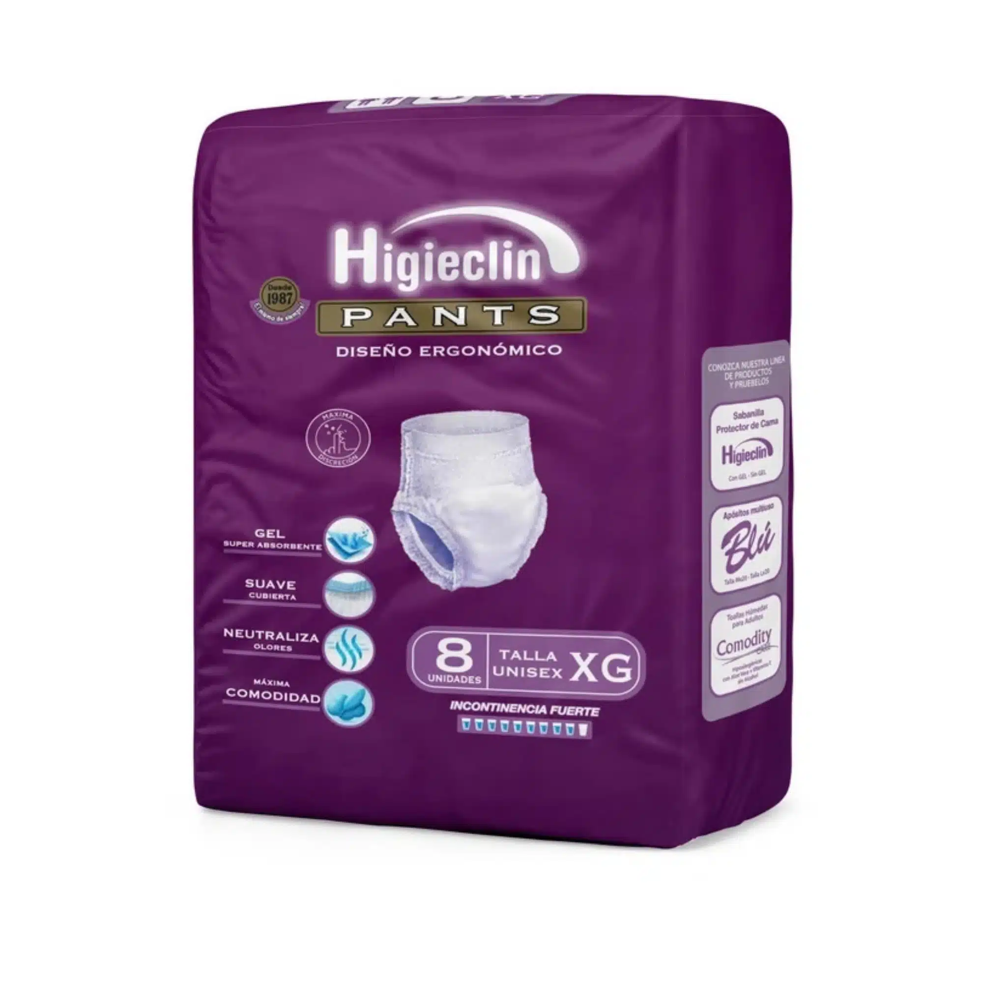 PANTS_HIGIECLIN_XGx8 Pañal adulto Higieclin Pants Día XG – 8 unidades - Imagen 1